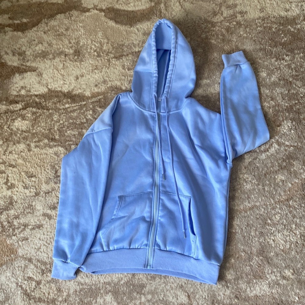 SHEIN zip up hoodie, blue, small